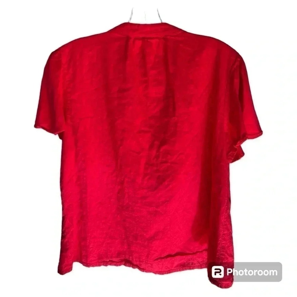 EUC Knox Rose women’s red tassel short sleeve boho top size Medium - Picture 5 of 5